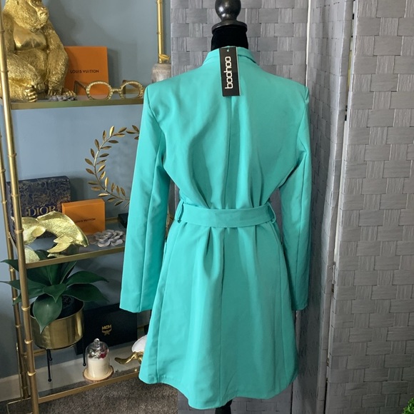 Boohoo Woven Collarless Belted Blazer Dress - Picture 3 of 5